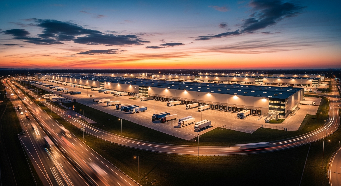 Logistics hub aerial view